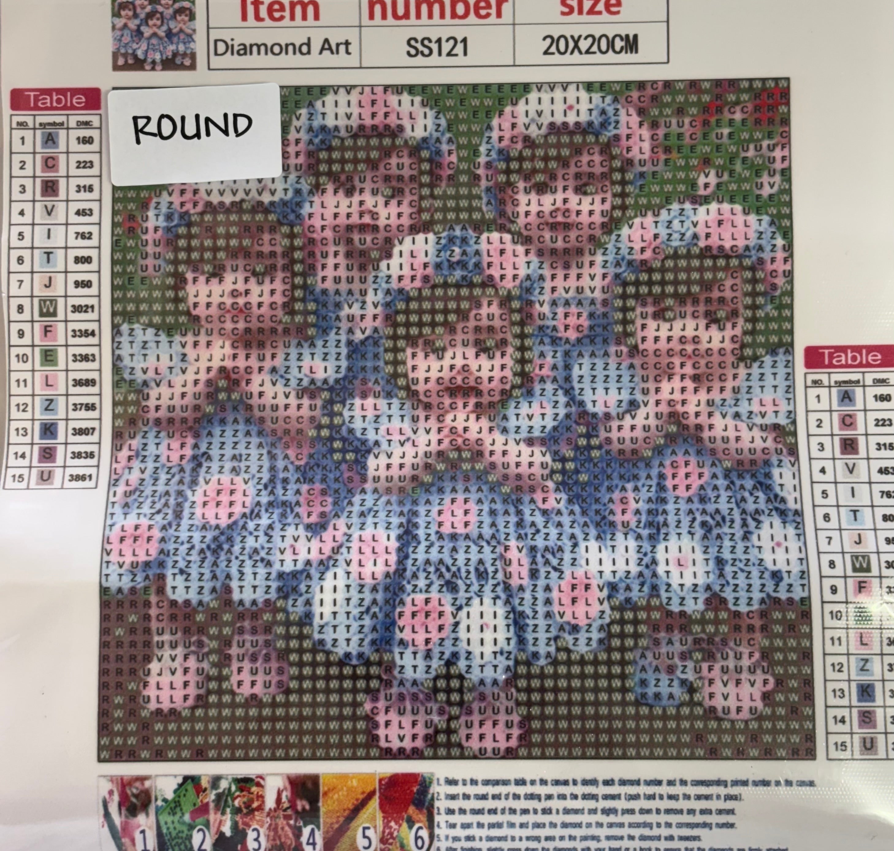 5 LITTLE FLOWER GIRLS - Full Drill Diamond Painting - 20cm x 20cm