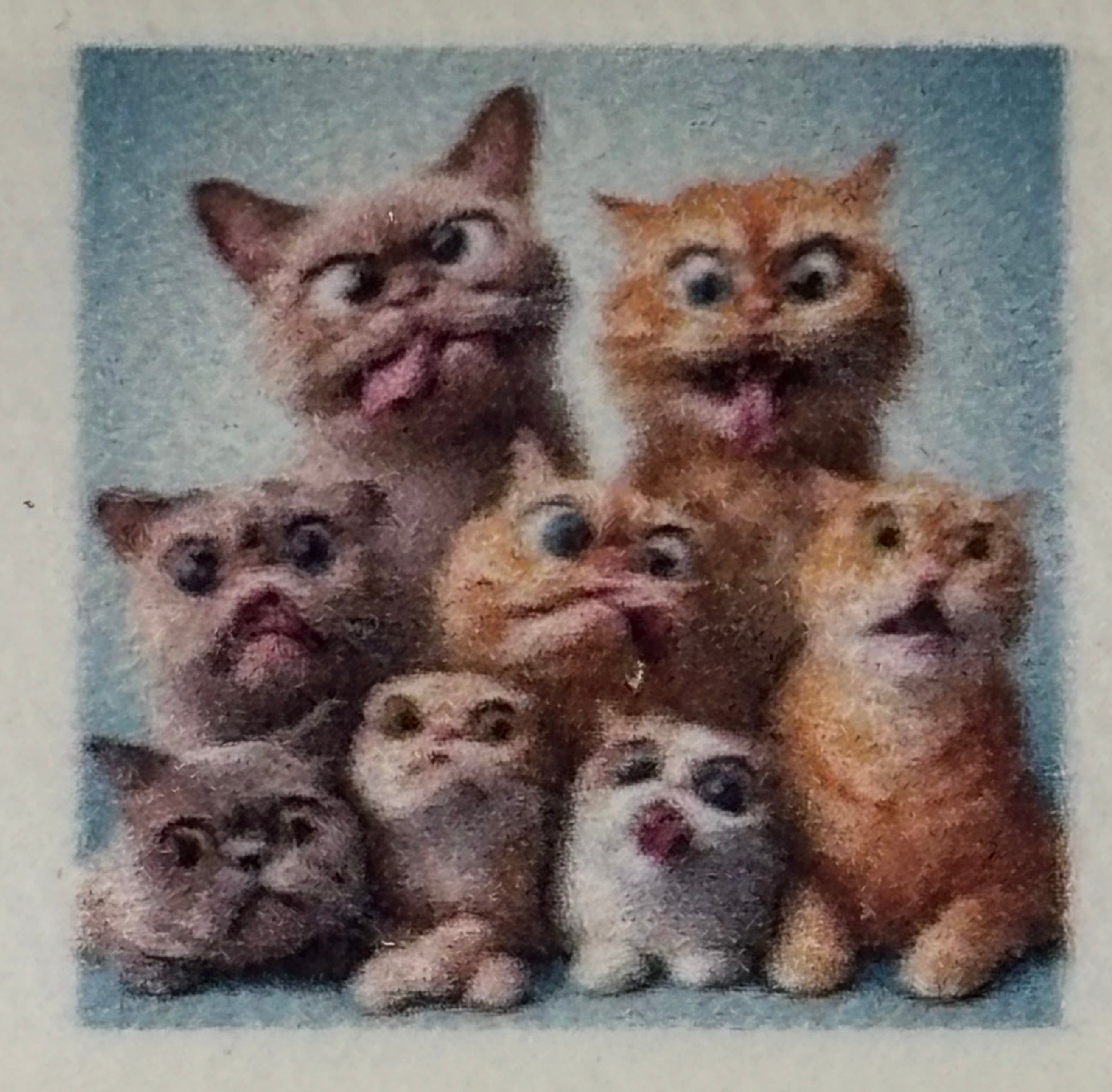 8 CHEEKY KITTENS - Full Drill Diamond Painting - 20cm x 20cm