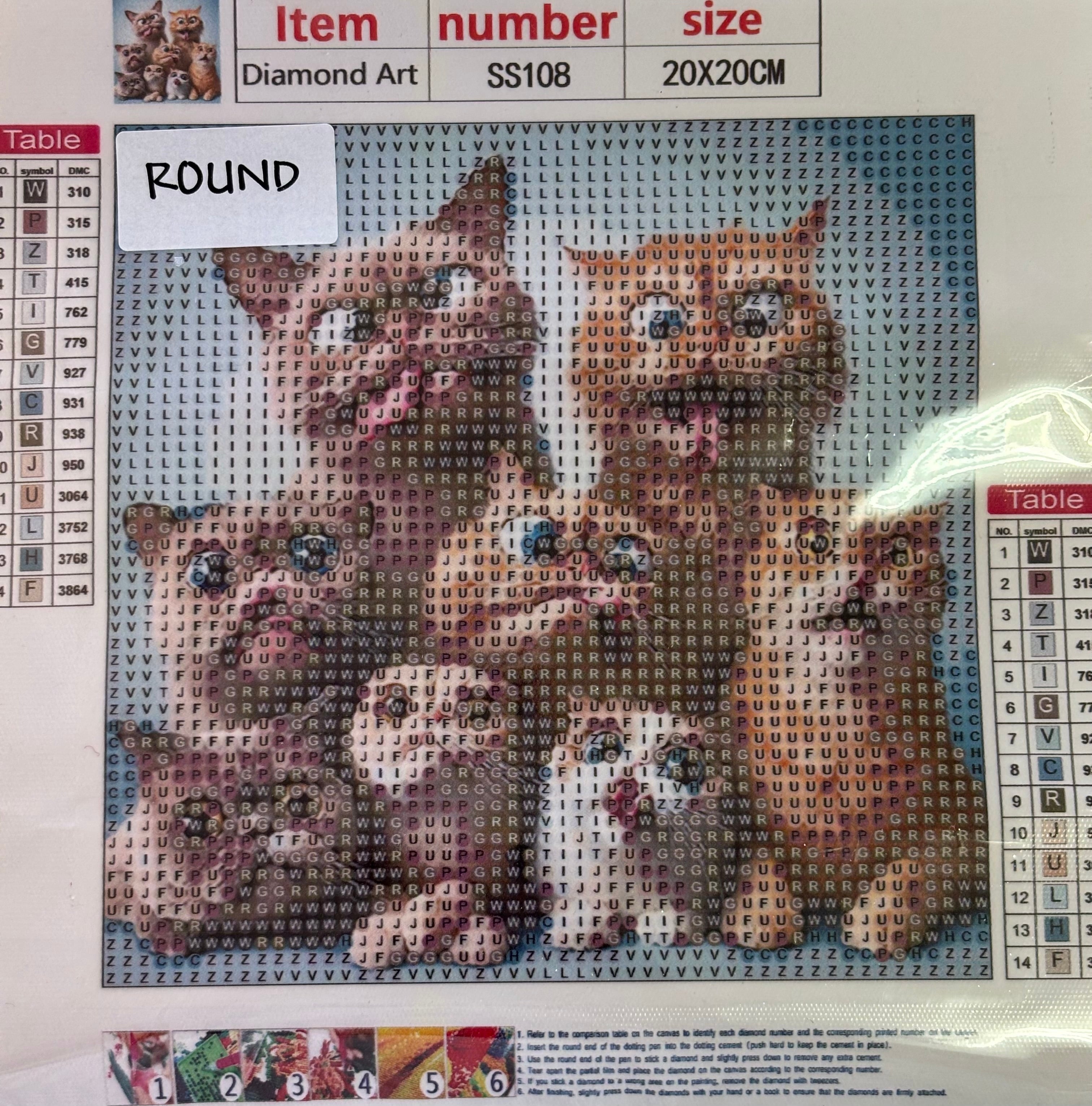 8 CHEEKY KITTENS - Full Drill Diamond Painting - 20cm x 20cm