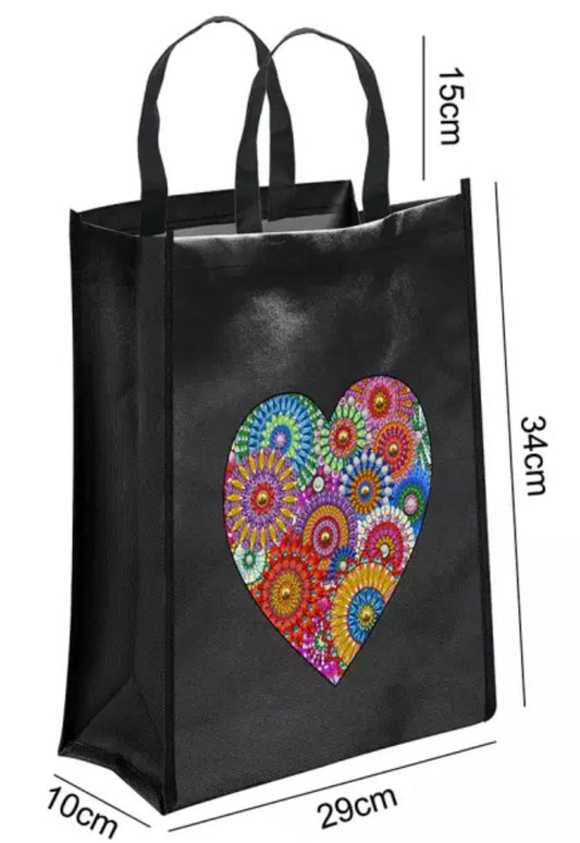 FIREWORKS HEART - Special Drill Diamond Painting Tote Bag