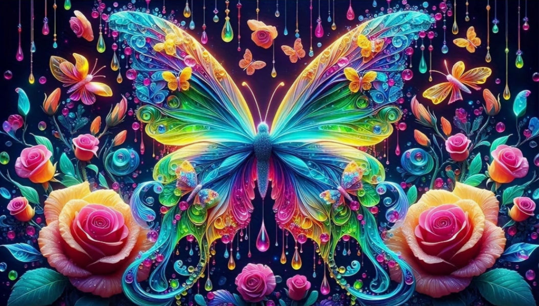 PSYCHEDELIC BUTTERFLY - Full Drill Diamond Painting - 70cm x 40cm