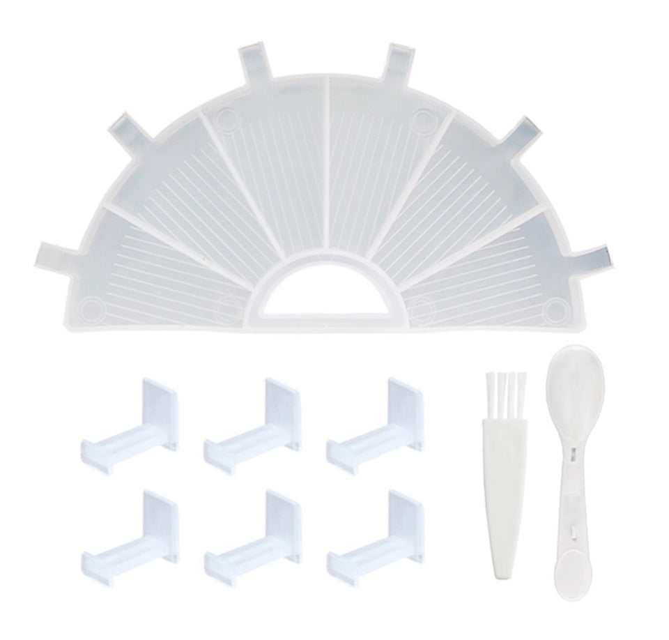 SEMI-CIRCLE Multi Section Tray with Individual Spouts and Stoppers