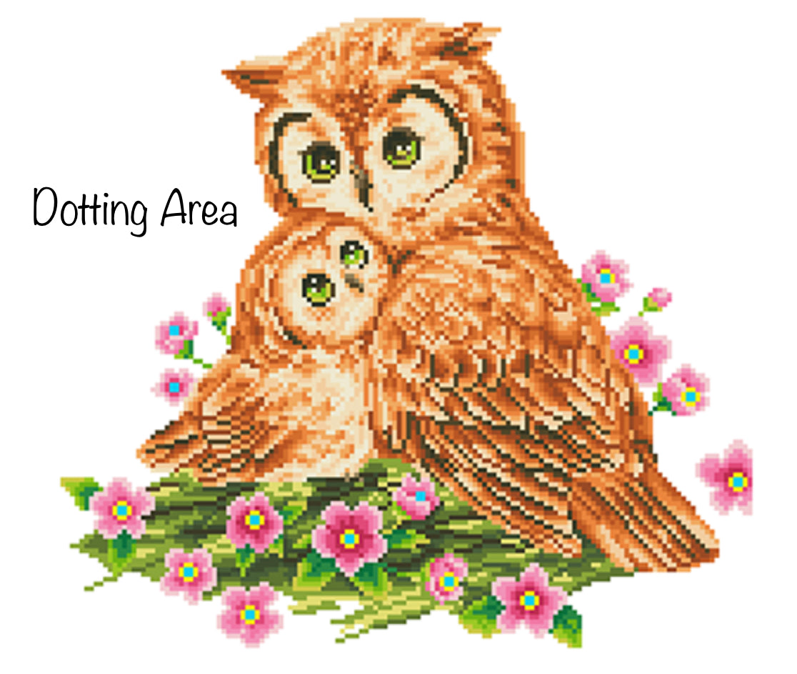 MOTHER & BABY OWL - DIAMOND DOTZ Intermediate Kit