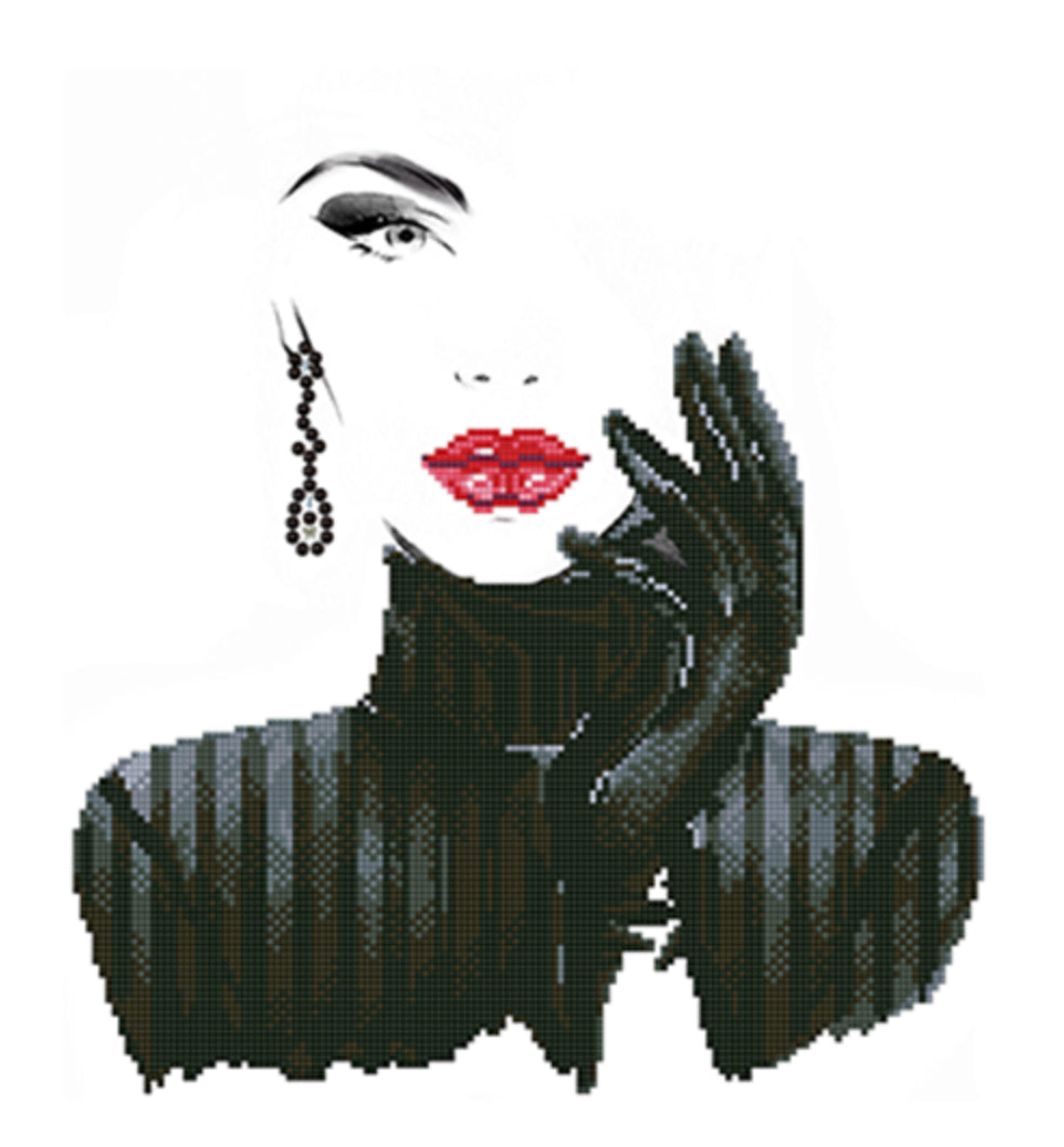 LADY IN BLACK - DIAMOND DOTZ Intermediate Kit