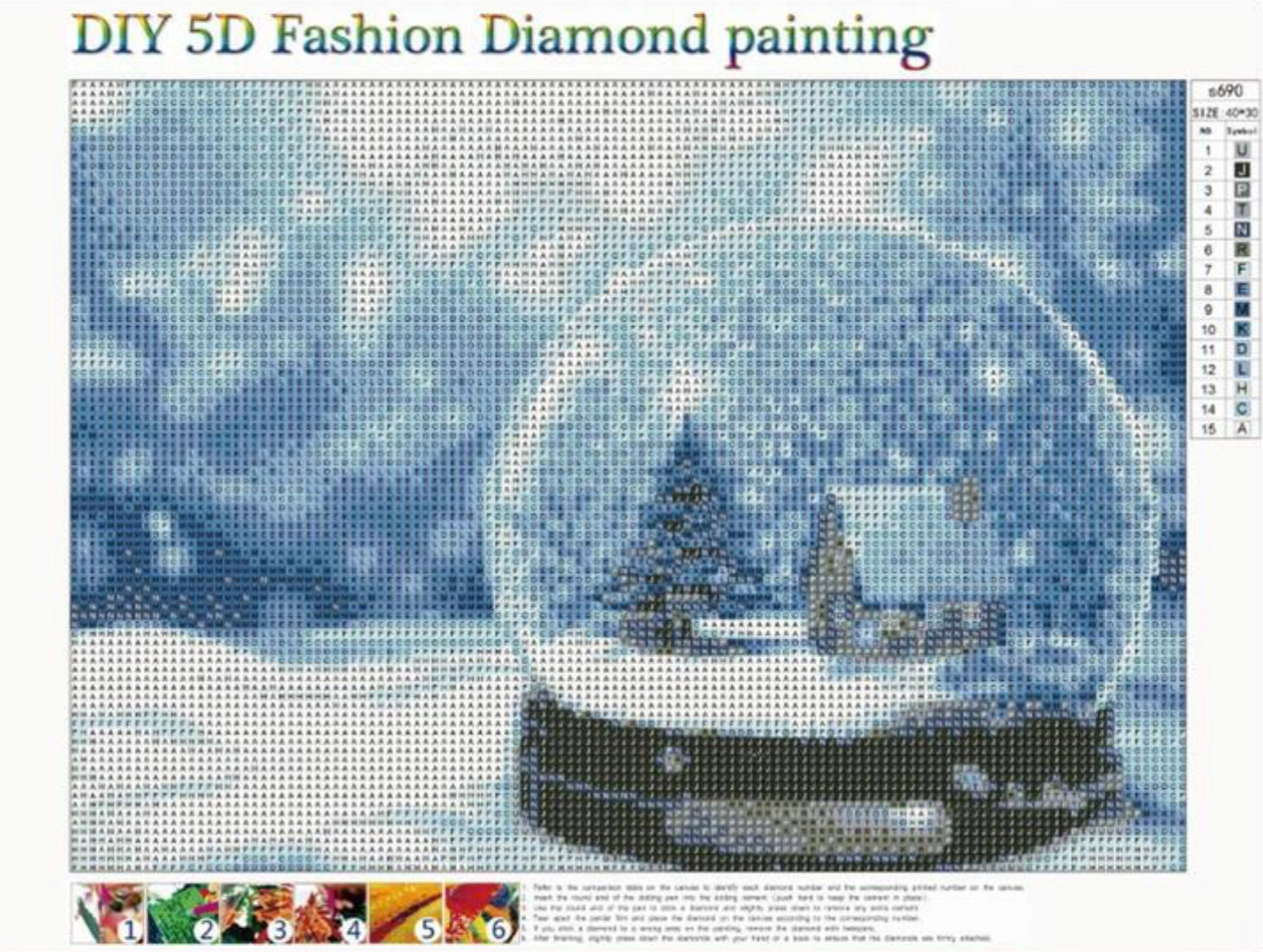 CHRISTMAS SNOW GLOBE - 5D Diamond Painting - 40cm x 30cm