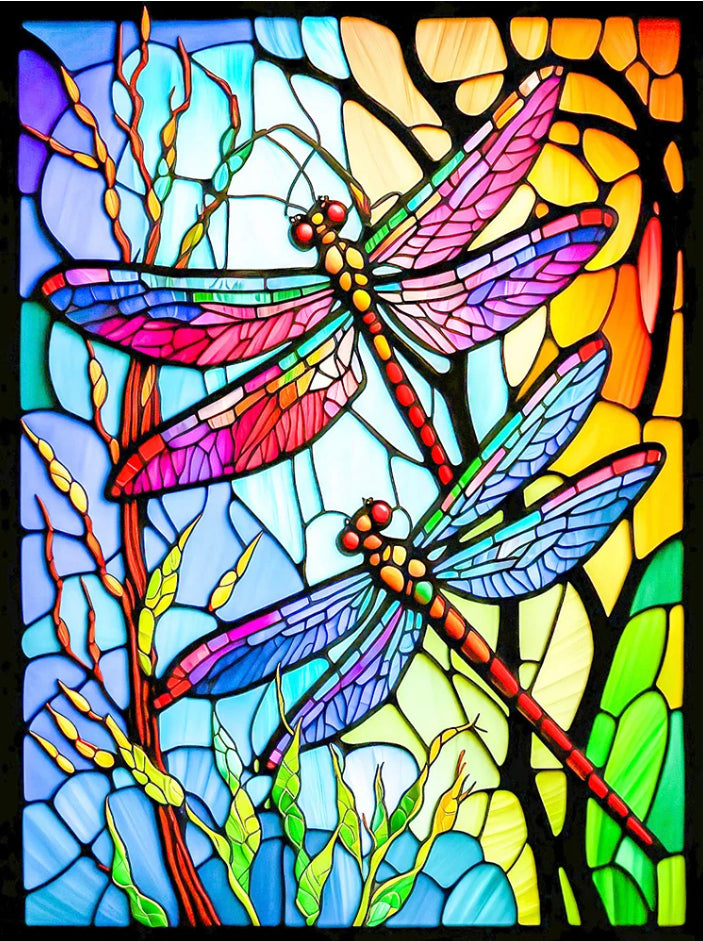 BEAUTIFUL DRAGONFLIES - Full Drill Diamond Painting - 30cm x 40cm