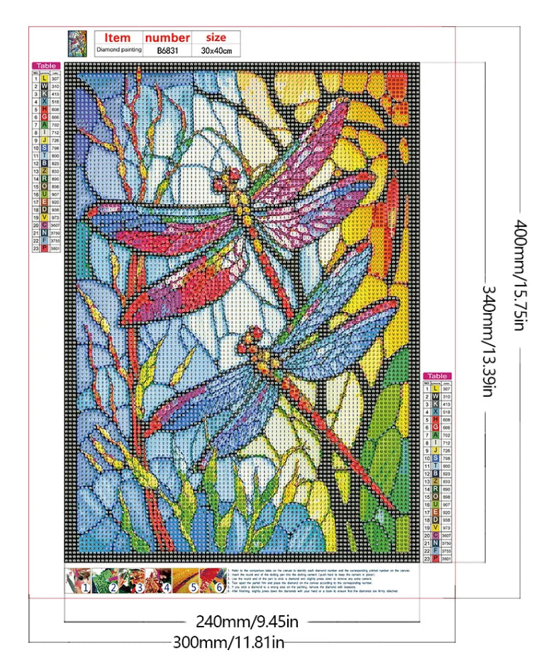 BEAUTIFUL DRAGONFLIES - Full Drill Diamond Painting - 30cm x 40cm