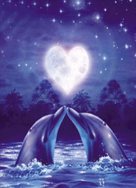 DOLPHINS IN LOVE - Full Drill Diamond Painting - 30cm x 40cm