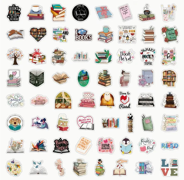 50pc READING/BOOKS Stickers