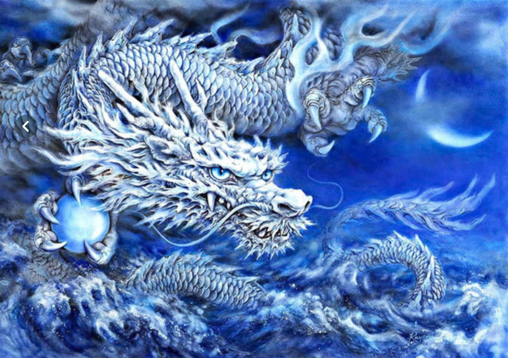 BLUE DRAGON - Full Drill Diamond Painting - 70cm x 50cm
