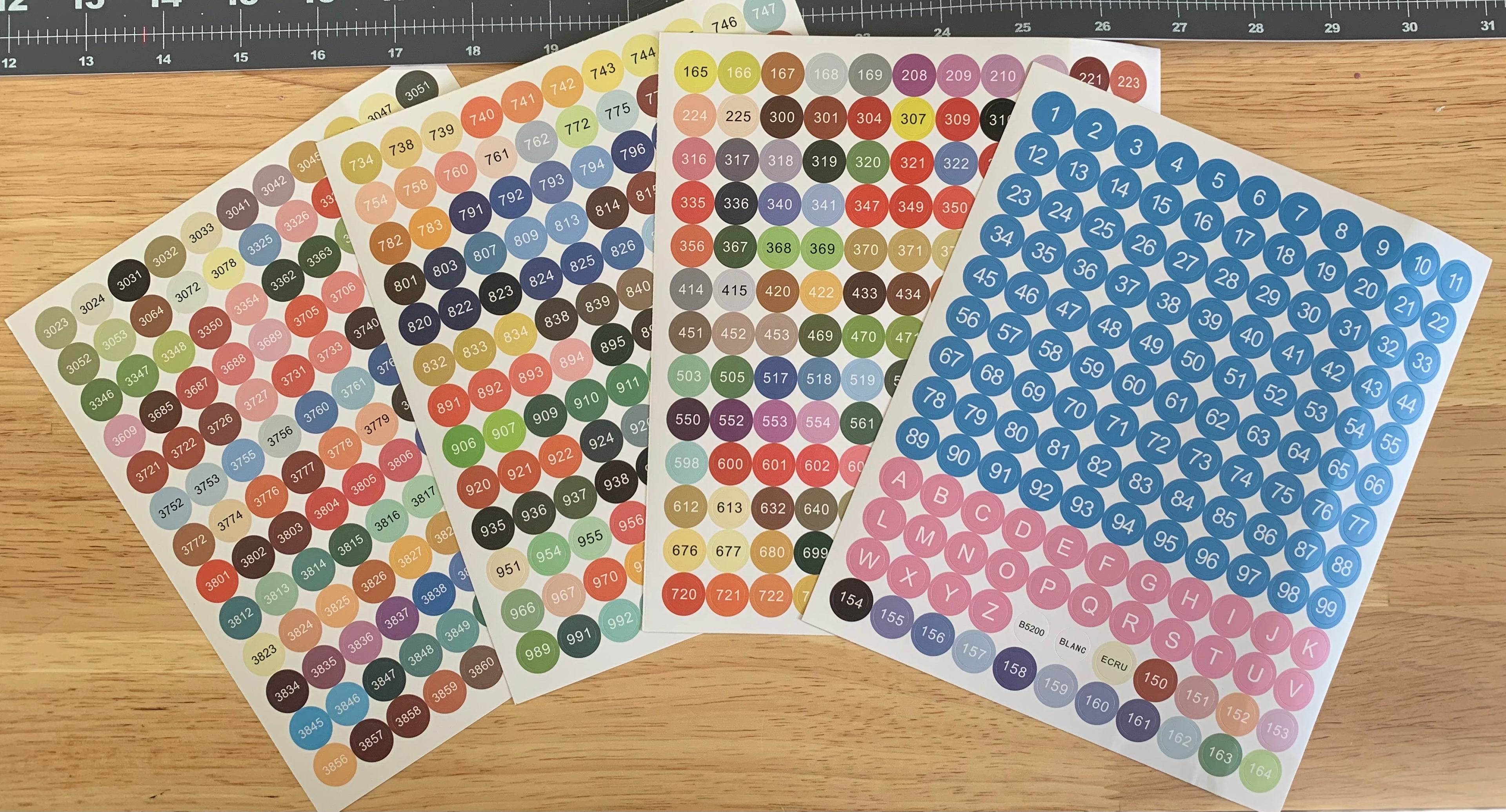 Coloured DMC LABEL STICKER SHEETS