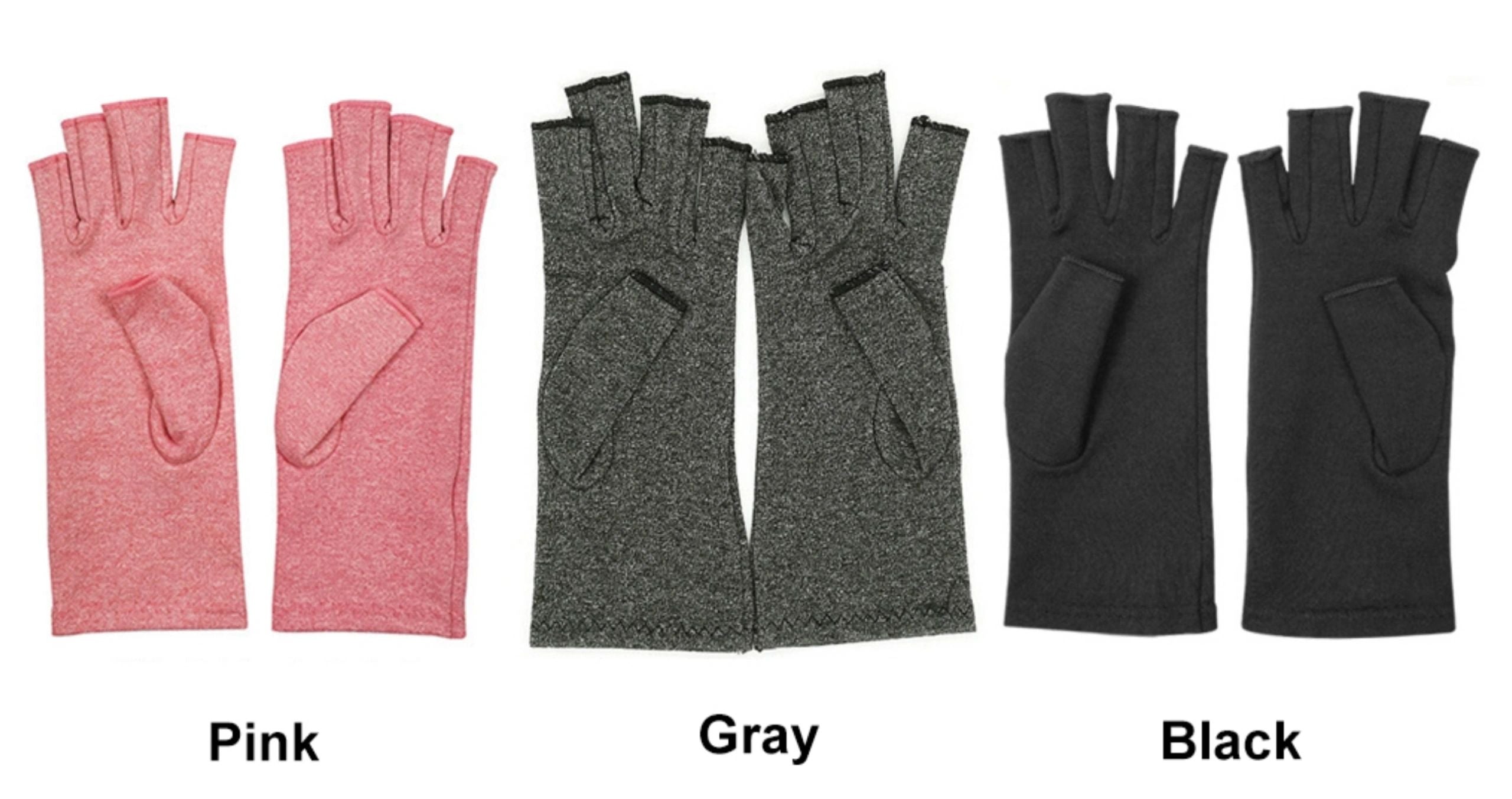 BLACK Compression Therapy Gloves Half-finger Hand Wrist Support