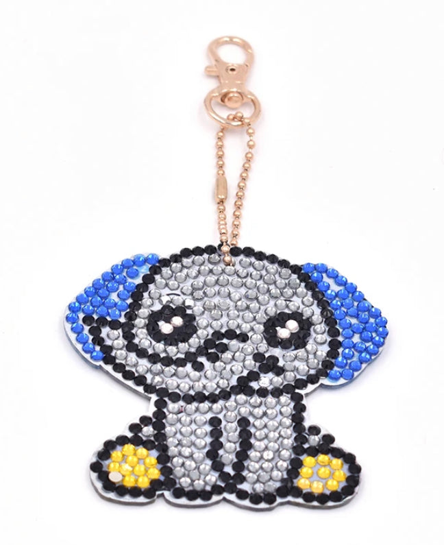 Set of 4 ELEPHANT - Diamond Painting Key Rings