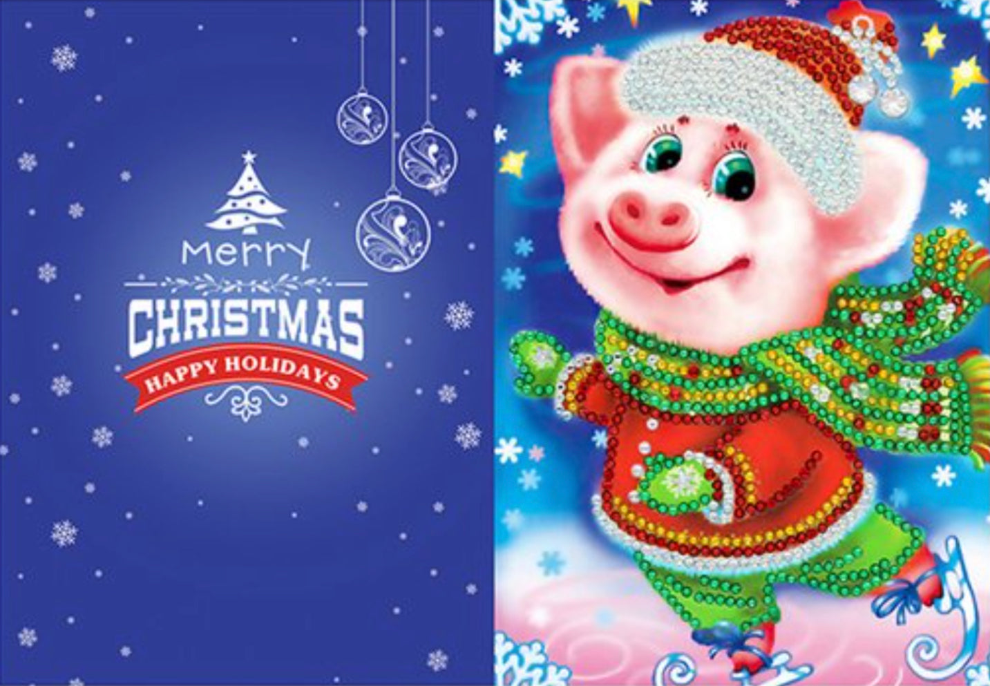 Special Drill Crystal Rhinestone CHRISTMAS CARD