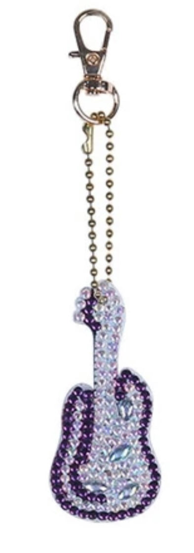 Set of 5 GUITARS - Diamond Painting Key Rings
