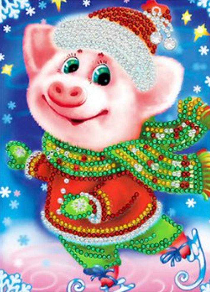 Special Drill Crystal Rhinestone CHRISTMAS CARD