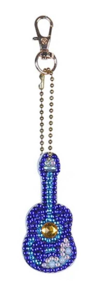 Set of 5 GUITARS - Diamond Painting Key Rings