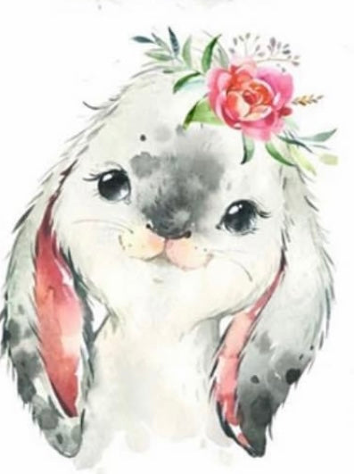 WATERCOLOUR RABBIT  - Full Drill Diamond Painting - 30cm x 40cm