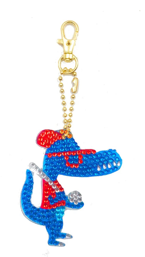 Set of 4 DINOSAURS - Diamond Painting Key Rings