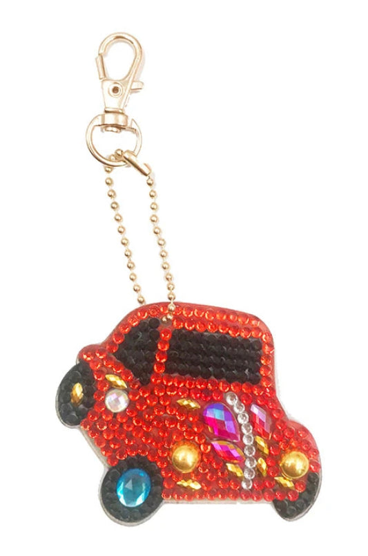 Set of 4 CARS - Diamond Painting Key Rings
