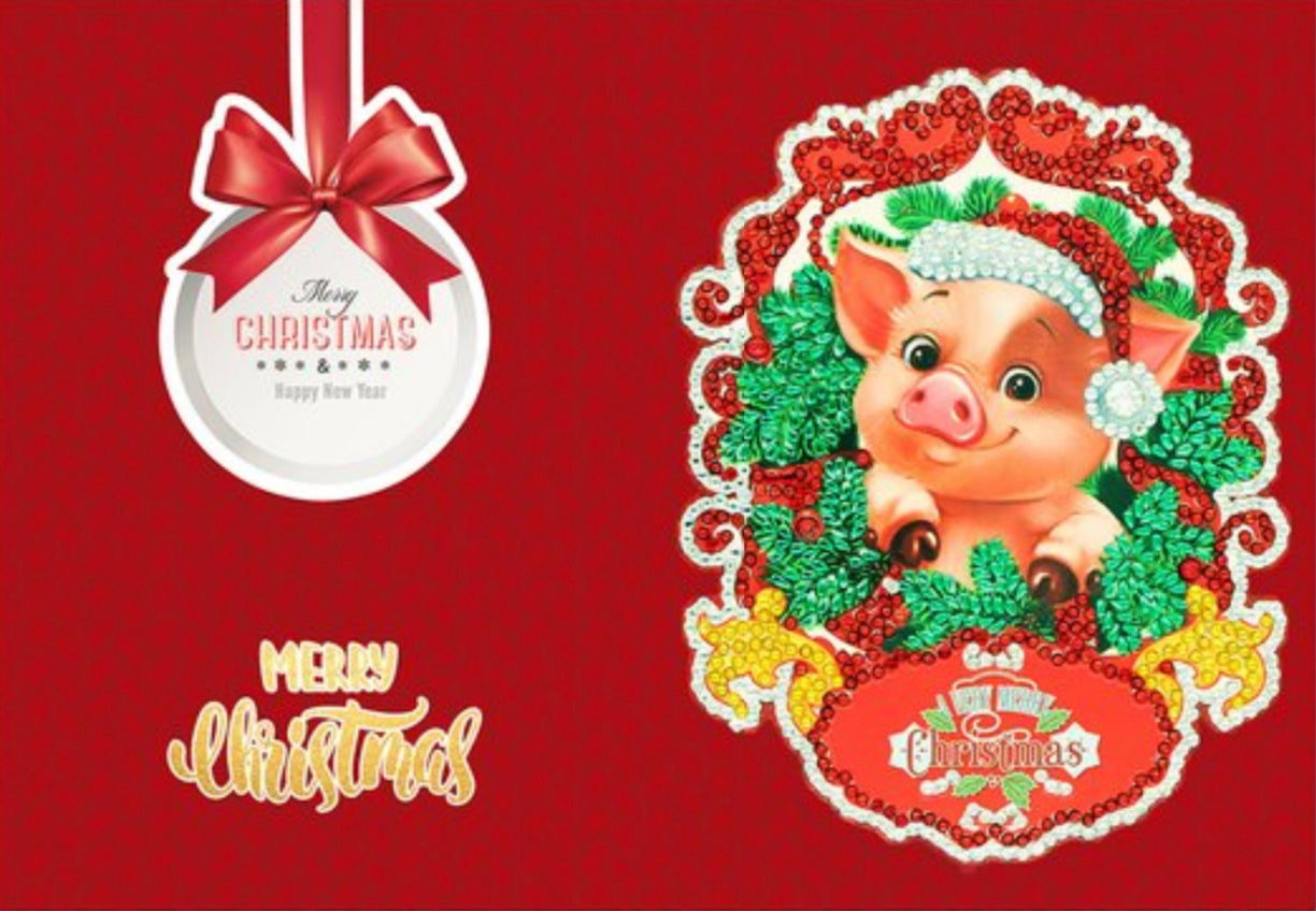 Special Drill Crystal Rhinestone CHRISTMAS CARD