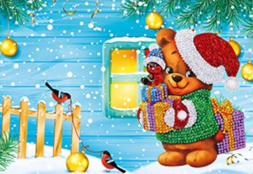 Special Drill Crystal Rhinestone CHRISTMAS CARD