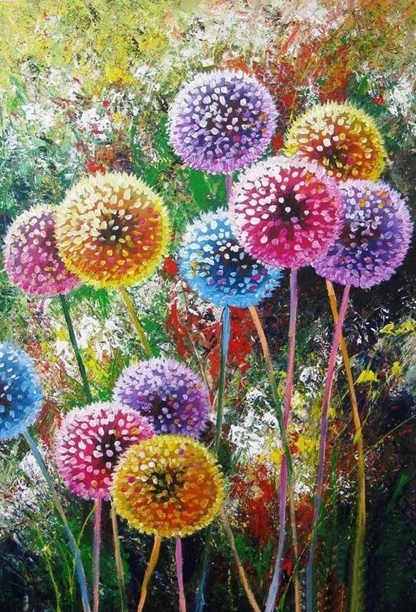 COLOURFUL DANDELIONS - Full Drill Diamond Painting - 30cm x 40cm