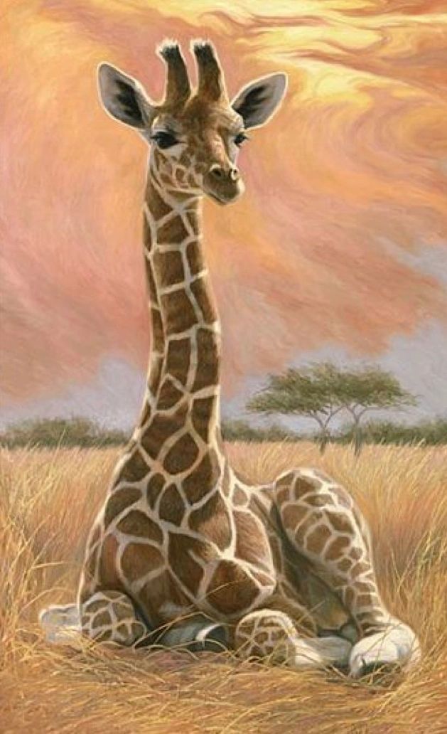 RESTING GIRAFFE - Full Drill Diamond Painting - 30cm x 60cm