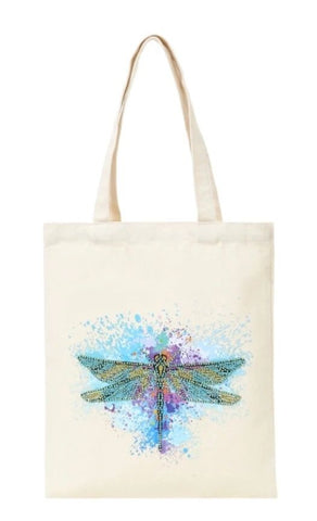 DRAGONFLY - Special Drill Diamond Painting Tote Bag