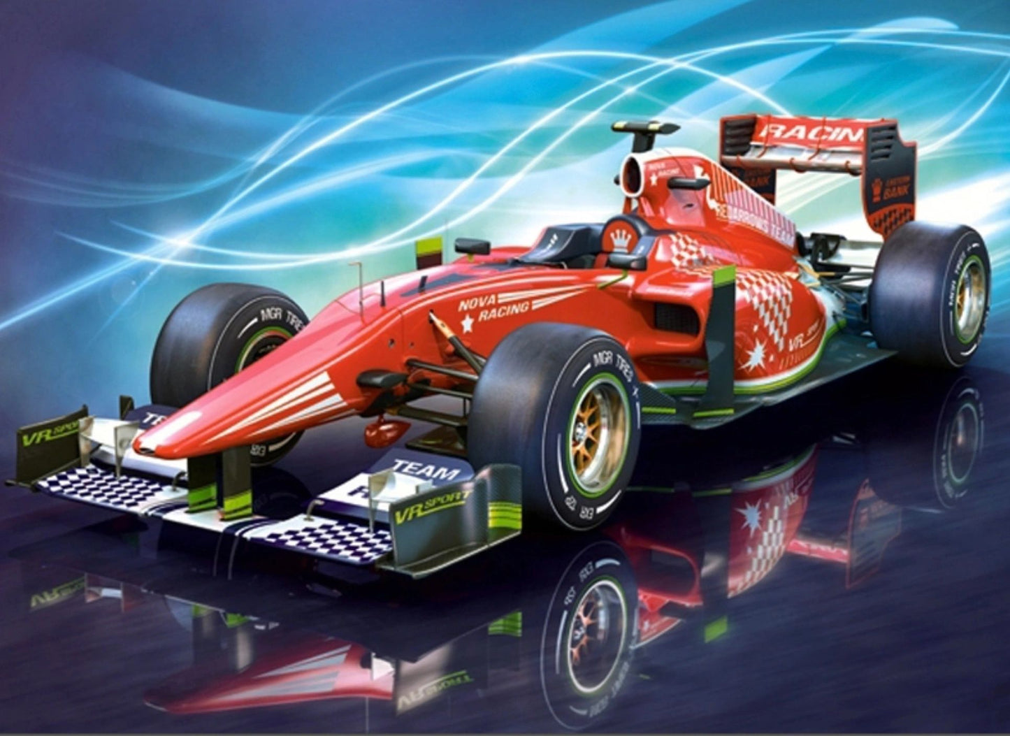 RED RACING CAR - Full Drill Diamond Painting  - 40cm x 30cm