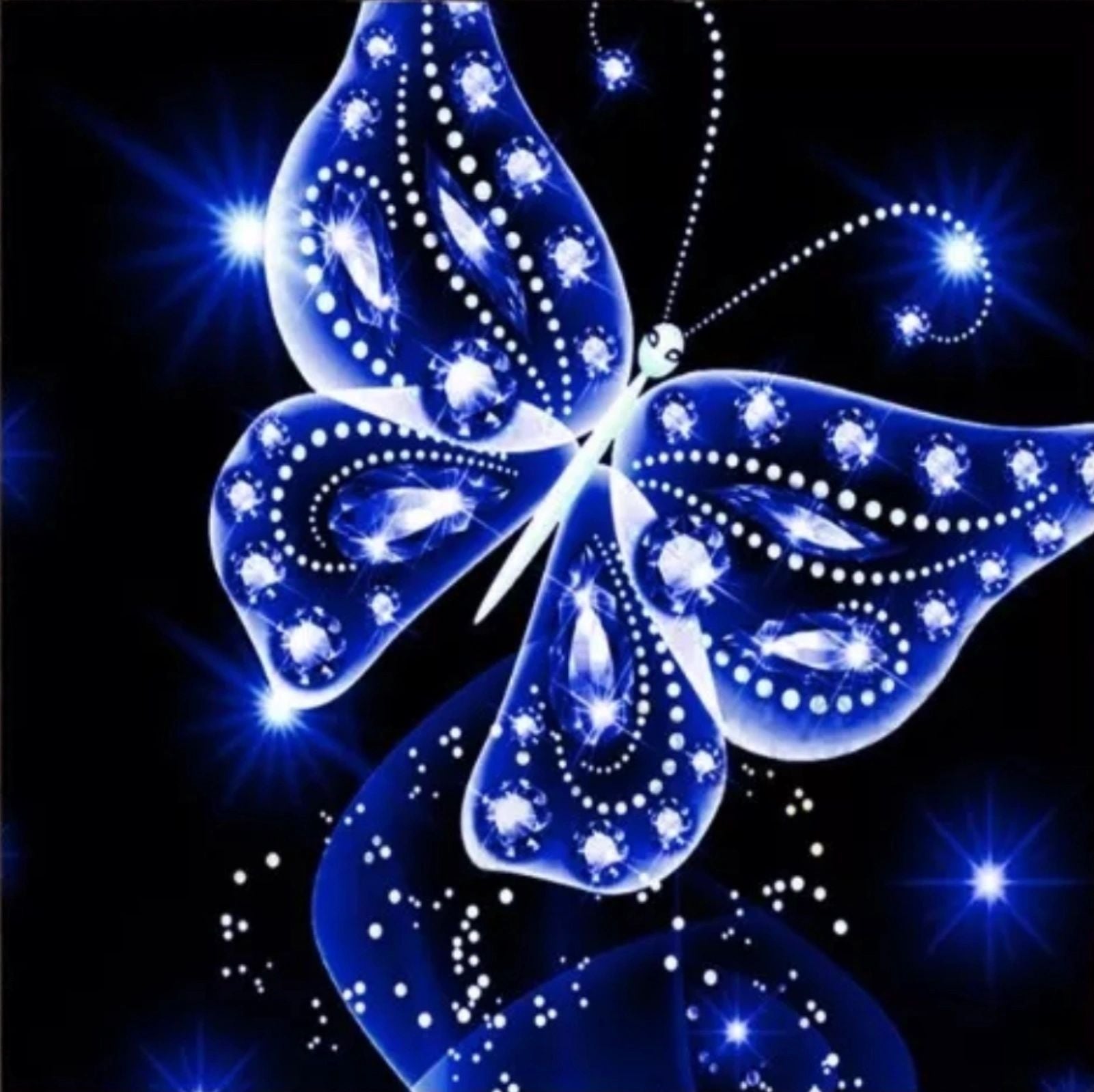 BLUE BUTTERFLY - Full Drill Diamond Painting - 40cm x 40cm