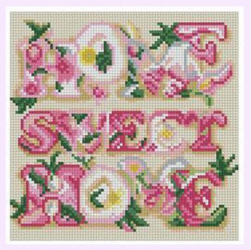 FLORAL HOME SWEET HOME - Full Drill Diamond Painting - 40cm x 40cm