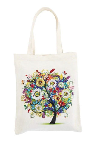 COLOURFUL SUMMER TREE - Special Drill Diamond Painting Tote Bag