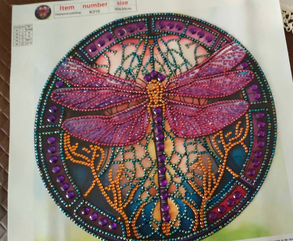Special Drill PURPLE DRAGONFLY - 5D Diamond Painting - 30cm x 30cm