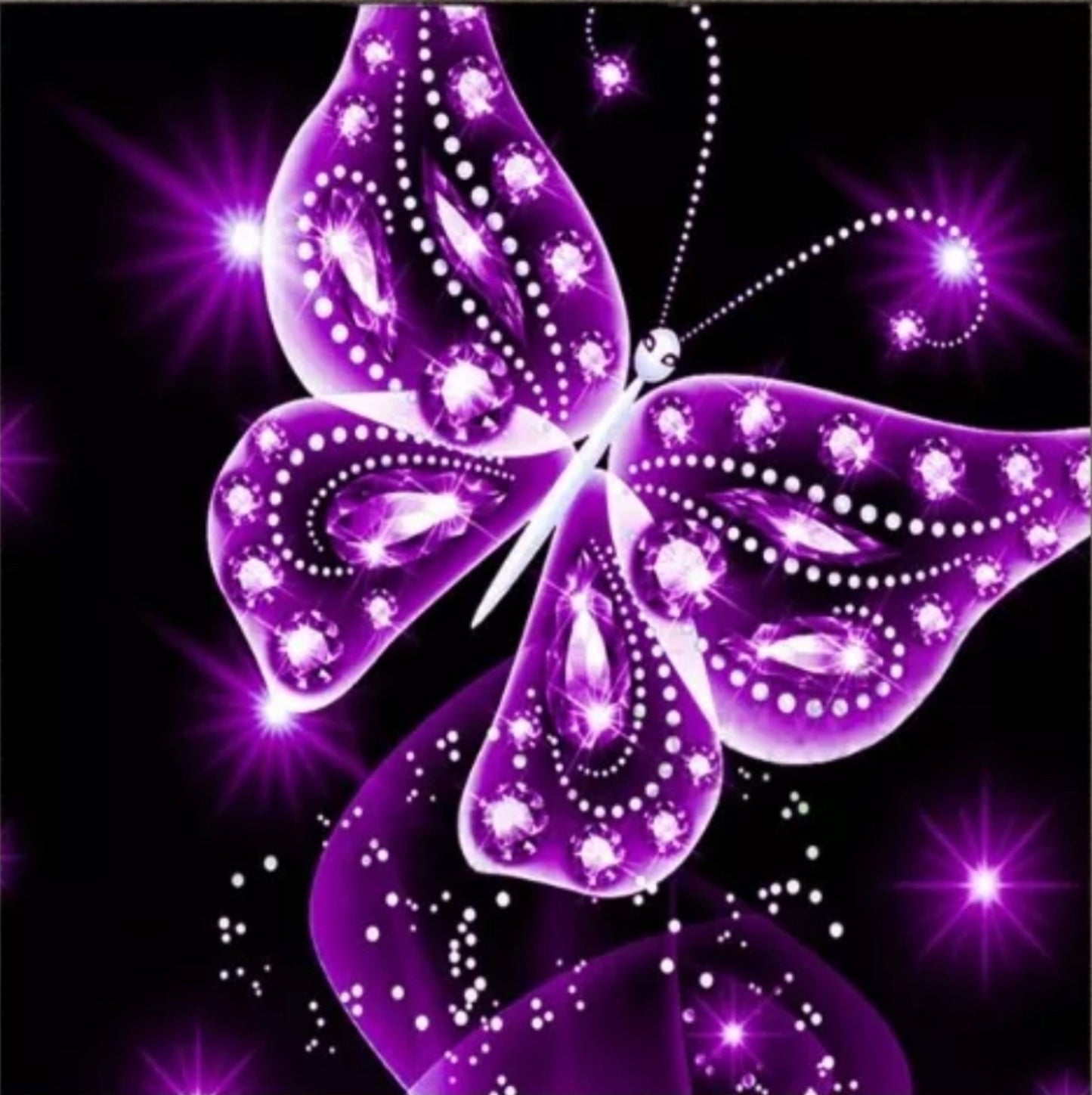 PURPLE BUTTERFLY - Full Drill Diamond Painting - 40cm x 40cm