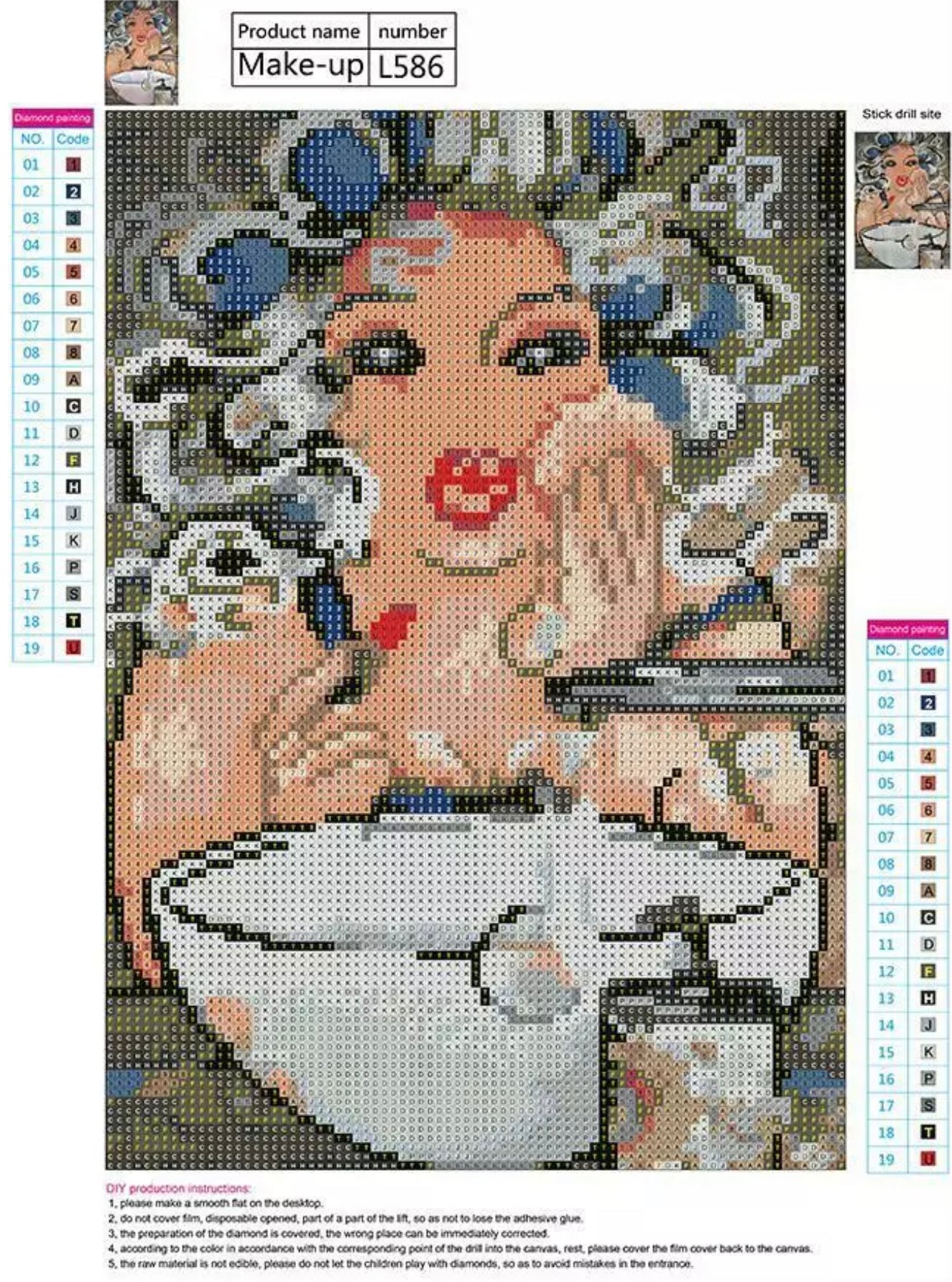MAKE-UP TIME - Full Drill Diamond Painting - 25cm x 35cm
