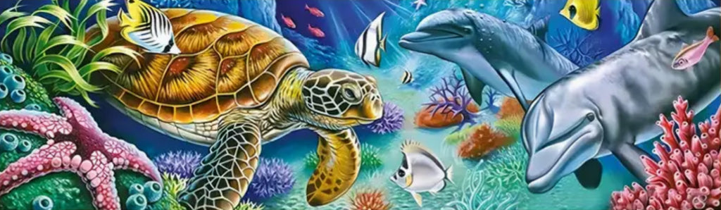 TROPICAL UNDERWATER WORLD - Full Drill Diamond Painting - 90cm x 30cm