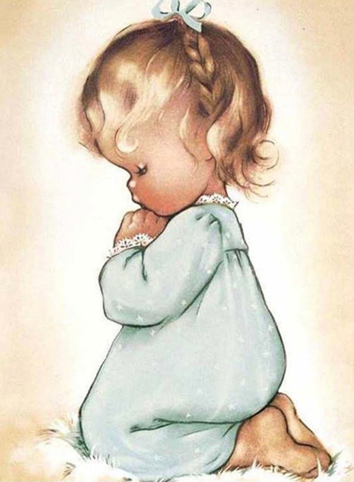 LITTLE GIRL NIGHT TIME PRAYERS - Full Drill Diamond Painting - 30cm x 40cm