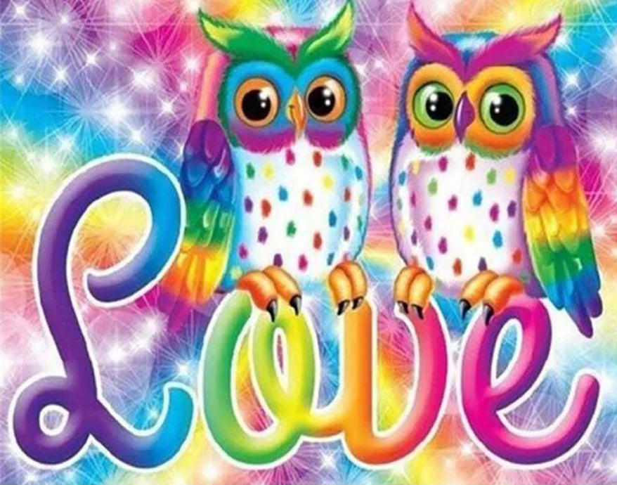 OWLS IN LOVE - Full Drill Diamond Painting - 25cm x 20cm