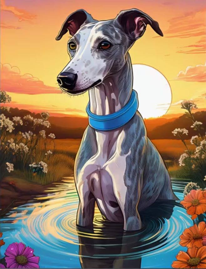 GREYHOUND COOLING OFF - FULL Drill Diamond Painting - 40cm x 50cm
