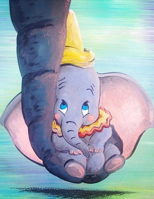 CIRCUS ELEPHANT WITH BIG FLOPPY EARS - Full Drill Diamond Painting - 35cm x 45cm