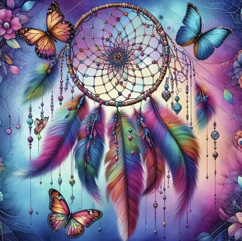 FEATHERED DREAMCATCHER - Full Drill Diamond Painting - 40cm x 40cm
