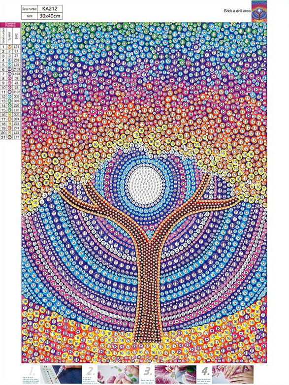Special Drill MOONLIGHT TREE - Full Drill Diamond Painting - 25cm x 35cm