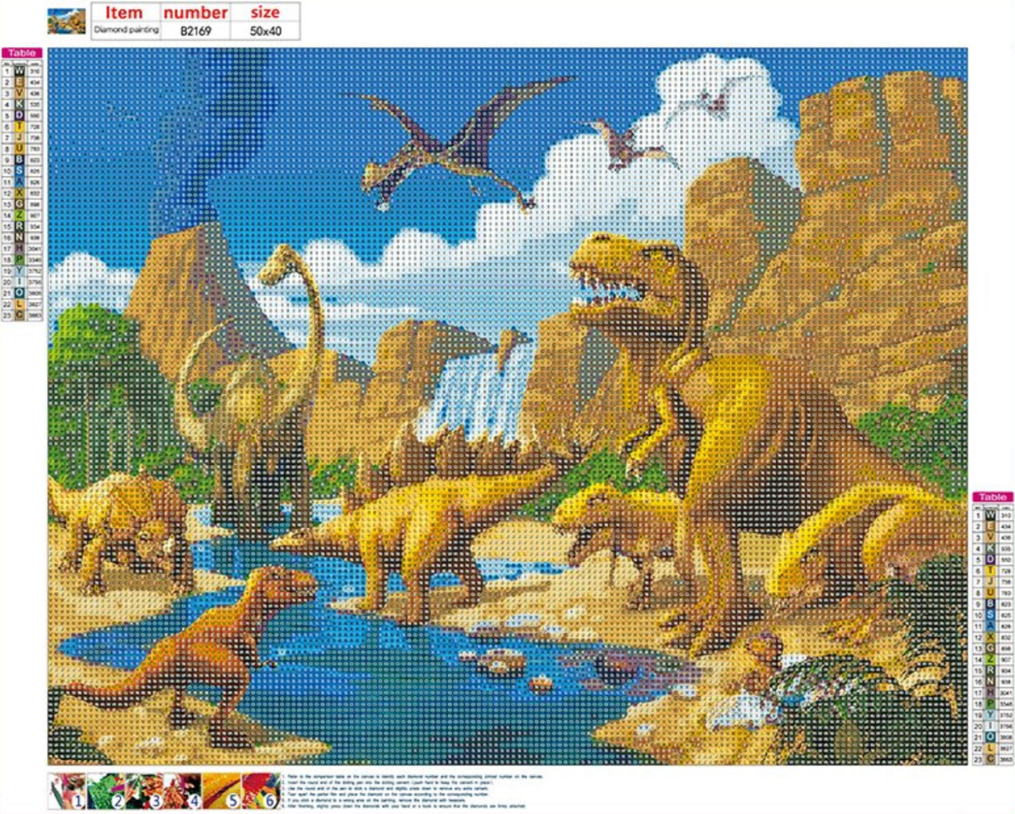 THE LAND OF THE DINOSAURS - 5D Diamond Painting - 45cm x 35cm