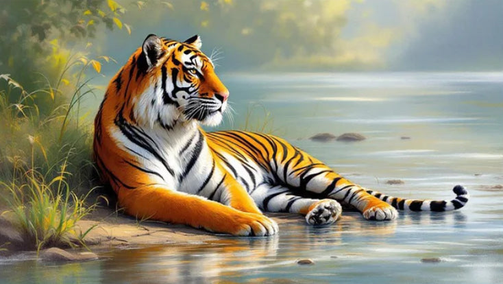 RESTING TIGER - 5D Diamond Painting - 40cm x 70cm