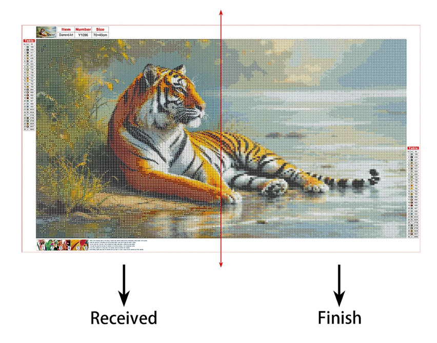 RESTING TIGER - 5D Diamond Painting - 40cm x 70cm