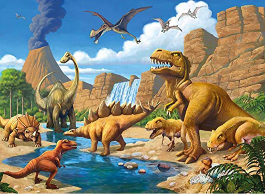 THE LAND OF THE DINOSAURS - 5D Diamond Painting - 45cm x 35cm