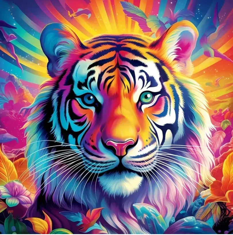 COLOURFUL TIGER - 5D Diamond Painting - 40cm x 40cm