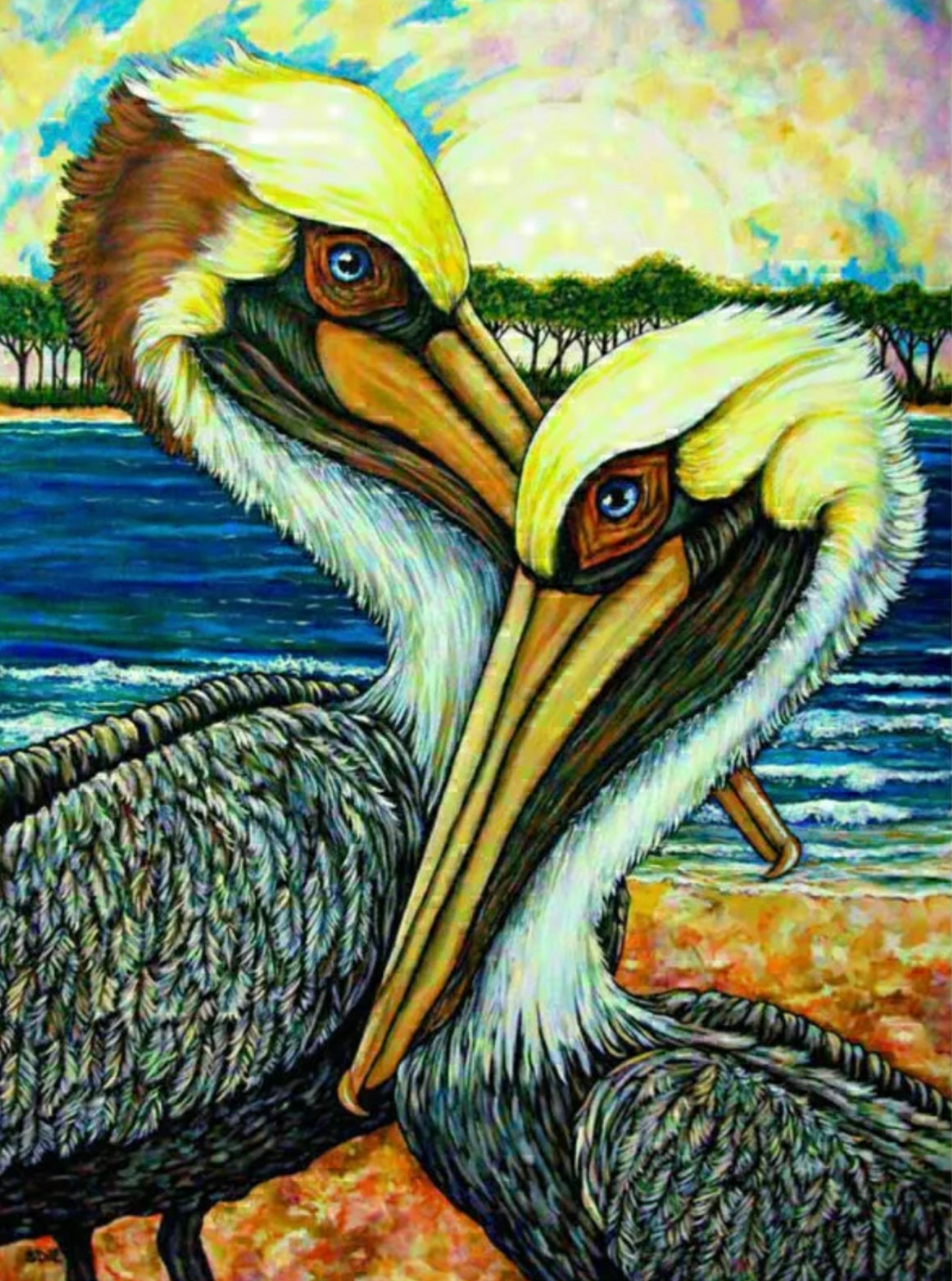 PAIR OF PELICANS - Full Drill Diamond Painting - 40cm x 50cm