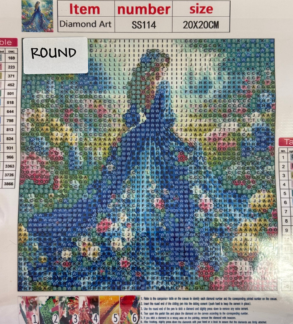 LADY IN BLUE - Full Drill Diamond Painting - 20cm x 20cm